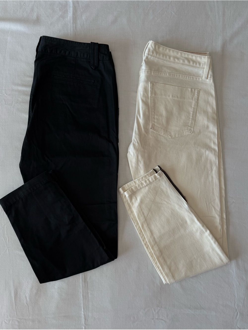 Banana Republic Pants Bundle Size 8 NWT & NWOT Black Crop & Winter White Skinny